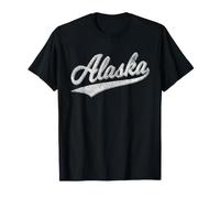Alaska Script Baseball Maglia Sportiva Bandiera Tipografia Maglietta