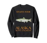 Alaska Territory Fish The King Salmone Felpa