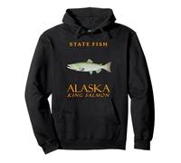 Alaska Territory Fish The King Salmone Felpa con Cappuccio