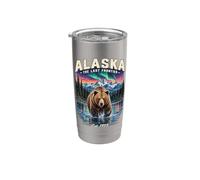 Alaska The Last Frontier Est 1959 Bear Nature for Men Women Bicchiere termico in acciaio inox doppia parete