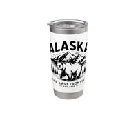 Alaska The Last Frontier Est 1959 Mountains Bear Bicchiere termico in acciaio inox doppia parete