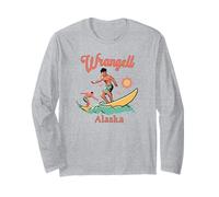 Alaska Wrangell AK Surfer Surf Spiaggia Pesca Vacanza Maglia a Manica