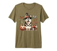 Alaskan Klee Kai Cane Halloween Acquerello Opere Maglietta Premium
