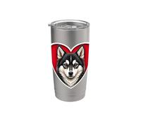 Alaskan Klee Kai Cuore Bicchiere termico in acciaio inox doppia parete