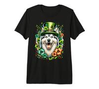 Alaskan Klee Kai Dog St Patricks Day Opere d'Arte Maglietta Premium