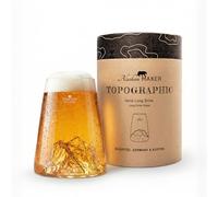 Alaskan MAKER Bicchiere da 450 ml - Vetro borosilicato soffiato a bocca di alta qualità con rilievo delle montagne | cocktail, birra o bibite sobilizzate TOPOGRAFICO (punta di tira)