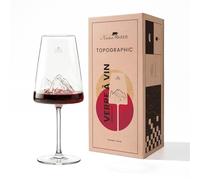 Alaskan MAKER Bicchiere da vino 400 ml - Vetro borosilicato soffiato bocca di alta qualità con montagna in rilievo 3D sul fondo | Scatola rigida in cartone premium magnetica | TOPOGRAPHIC (Tofane)