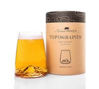 Alaskan MAKER Bicchiere long drink 450 ml - Cristallo di qualità superiore soffiato artigianalmente con montagne in rilievo | Cocktail, birra o bibita analcolica TOPOGRAPHIC (Vesuvio)