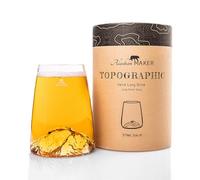 Alaskan MAKER Vetro lungo 450 ml - Vetro di cristallo di alta qualità soffiato artigianalmente con montagne in rilievo | Cocktail, birra o soft TOPOGRAPHIC (Etna)