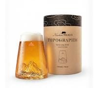 Alaskan MAKER Bicchiere lungo 450ml - Borosilicato di alta qualità soffiato a mano con montagne in rilievo | Cocktail, birra o soft TOPOGRAFICO (Tofane)
