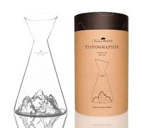 Alaskan MAKER Caraffa acqua 1 L | Cristallo di alta qualità soffiato a mano con rilievo montano | TOPOGRAPHIC (Aiguille du Midi)