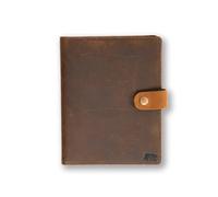 Alaskan MAKER - Custodia per carte di credito grigia in pelle pieno fiore - Archiviazione documenti auto e carte - Protezione RFID - Chiusura sicura con bottone a pressione - Formato compatto e