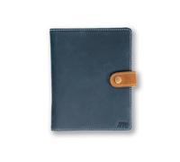 Alaskan MAKER - Custodia per carte di credito grigia in pelle pieno fiore - Archiviazione documenti auto e carte - Protezione RFID - Chiusura sicura con bottone a pressione - Formato compatto e