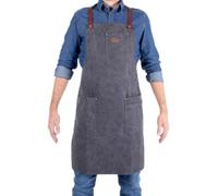 Alaskan MAKER Grembiule da cucina in tela vintage e pelle multitasche n. 325, taglia unica, taglia unica
