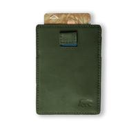Alaskan MAKER - Portafoglio compatto in pelle pieno fiore - Magico per carte e banconote - Protezione RFID anti-pirateria - Fino a 16 carte - Sistema Pull-Out., verde bottiglia, H10,5cm x L7,5cm,