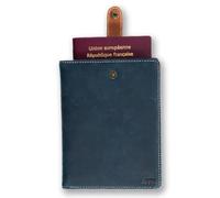 Alaskan MAKER - Protezione passaporto in pelle pieno fiore - Conservazione passaporto, carte e documenti - Protezione RFID - Pratica chiusura pull-out - Finiture topographic - Compatto e resistente,