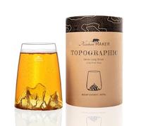 Alaskan MAKER Vetro lungo 450 ml - Vetro di cristallo di alta qualità soffiato artigianalmente con montagne in rilievo | Cocktail, birra o soft TOPOGRAPHIC (Everest)