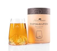 Alaskan MAKER Vetro lungo 450 ml - Vetro di cristallo di alta qualità soffiato artigianalmente con montagne in rilievo | Cocktail, birra o soft TOPOGRAPHIC (Watzmann)