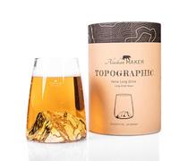 Alaskan MAKER Vetro lungo da 450 ml - vetro borosilicato di alta qualità soffiato a mano, con montagne in rilievo | cocktail, birra o soft topographic (punta di tiro)