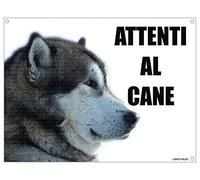 ALASKAN MALAMUTE attenti al cane mod 1 TARGA cartello IN METALLO (15X20)