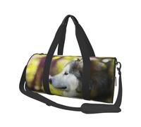 Alaskan Malamute Bokeh Animali Cani Carini, Borsone da viaggio di grande capacità Borsa rotonda Borsa da viaggio sportiva Borsa da viaggio Borsa da fitness