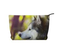 Alaskan Malamute Bokeh Animali Domestici Cani Carini, Borsa per cosmetici in velluto a coste Borsa per il trucco Borsa da viaggio portatile