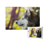 Alaskan Malamute Bokeh Animali Domestici Cani Carini,Puzzle in legno da 1000 pezzi per famiglie, puzzle per adulti e adolescenti