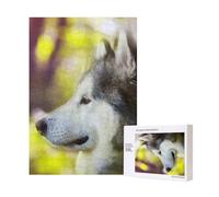 Alaskan Malamute Bokeh Animali Domestici Cani Carini,Puzzle in legno da 300 pezzi per adulti e adolescenti