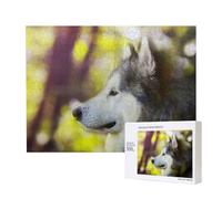 Alaskan Malamute Bokeh Animali Domestici Cani Carini,Puzzle in legno da 500 pezzi, gioco di famiglia, puzzle per adulti e adolescenti, decorazioni per la casa