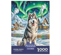 Alaskan Malamute Jigsaw Puzzle Impossible 1000 Pezzi Animali fedeli Decorazione Per La Casa. Giochi Rilassamento E Intelligence Per Adulti E Bambini Da 12 Anni 38x26cm/1000pcs