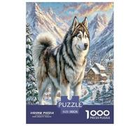 Alaskan Malamute Puzzle Impossibili 1000Pcs Animali fedeli Decorazione Per La Casa. Giochi Rilassamento E Intelligence Per Adulti E Ragazzi Da 14 Anni 38x26cm/1000pcs