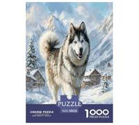 Alaskan Malamute Puzzle Impossibili 1000Pcs Animali fedeli Decorazione Per La Casa. Rilassamento E Intelligence Per Adulti E Ragazzi Da 14 Anni 38x26cm/1000pcs