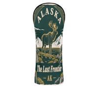 Alaska's Last Frontier, copertura per mazza da golf, in pelle di alta qualità, impermeabile, con targhetta numerica, per driver Fairway Wood Hybrids