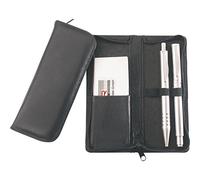 Alassio 2603 - Astuccio per Penne in Vera Pelle, 15 x 6,5 x 2 cm, Custodia in Pelle per 3 Penne