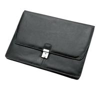 Alassio 41021 - Cartella portadocumenti TISSANO A4, in nappa, con chiusura a chiave, con grande scomparto principale, ca. 28 x 39 x 2 cm, colore: Nero