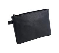 Alassio 42233 - Borsa porta attrezzi da banca, in pelle, con chiusura lampo, per monete, banconote e oggetti di valore, borsa multifunzione da circa 23 x 16 cm, colore: Nero