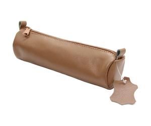 ALASSIO 43016 - Genuine Leather Pencil Case, Natural Pencil Case, Approx. 21 x 6