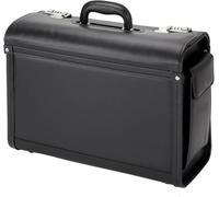 Alassio Genova 45028 - Valigetta da pilota in similpelle resistente, ca. 46 x 35 x 20,5 cm, colore: Nero