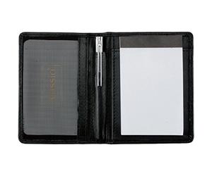 Alassio Notizblock-Etui, aus Leder, schwarz