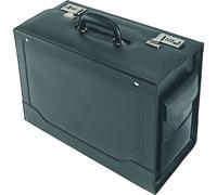 Alassio Pilotenkoffer ANCONA, Aktenkoffer aus echtem Leder, Handgepäck Dokumentenkoffer mit Hängeregister Bagaglio a mano, 45 cm, 32 liters, Nero (Schwarz)