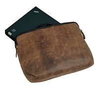 Alassio Style 601360 - Custodia per PC portatile da 15,6", in vera pelle, colore: Marrone