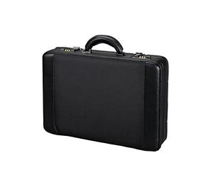 Alassio, Valigetta in cuoio con scomparto per computer portatile, Staccabile, Pieghe 20 Mm, Nero