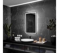Alasta Atlanta Specchio Bagno Anti Nebbia 90x110 cm Specchio Bagno con Luce - Specchio da Parete Personalizzabile, Rettangolare con Opzione di Selezione del Colore della Luce