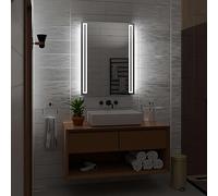 Alasta Roma Specchio da Parete Bagno 90x110 cm Bianco Freddo LED Moderno Specchio Bagno con Luce Specchiera Bagno Illuminata Specchio Bagno LED da Parete