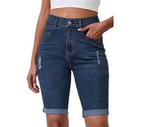 Alaster Queen Bermuda - Pantaloncini estivi da donna, alla moda, per il tempo libero, in denim, A-blu scuro., XL