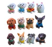 Alasum 12 Pezzi Cucciolo Di Paesaggio Cane in Miniatura Figurina Di Cucciolo Arredamento Per Cuccioli Per La Casa Mini Statua Del Cane Ornamenti Del Cucciolo Del Fumetto Resina