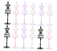 Alasum 12 Pezzi Mini Manichino Stand di Forma Umana in Plastica Robusta, Espositore per Abiti da Bambola, Decorazione per Casa e Ufficio, Supporto per Gioielli e Accessori per Cameretta