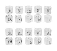 Alasum 150 etichette in plastica per appendiabiti - Etichette rotonde per taglie di abiti, camicie, vestiti, guardaroba, per negozi, armadi, taglie dalla XXS alla 5XL