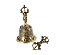 Alasum 1set Campana Rame Portatile Con Dorje Per Pratiche Buddiste e Decorazione Campana Vajra Resistente e Facile Da Pulire Design Tradizionale Perfetta Per Preghiere e Rituali