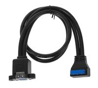Alasum 1set Cavo Di Estensione Usb Doppia Porta Con Testa Pin Per Schede Madri Adattatore Per Pannello Con Viti Compatibile Con Desktop